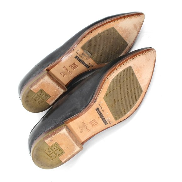 MOMA Hand-made Shoes ML4 Oxfords Laceless Black Leather Pointed Derby Loafer 7 - Picture 10 of 15